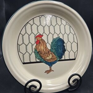 VTG GrannyCore Rooster Serving Tray 12.5" Cottagecore Chicken Cracker Barrel